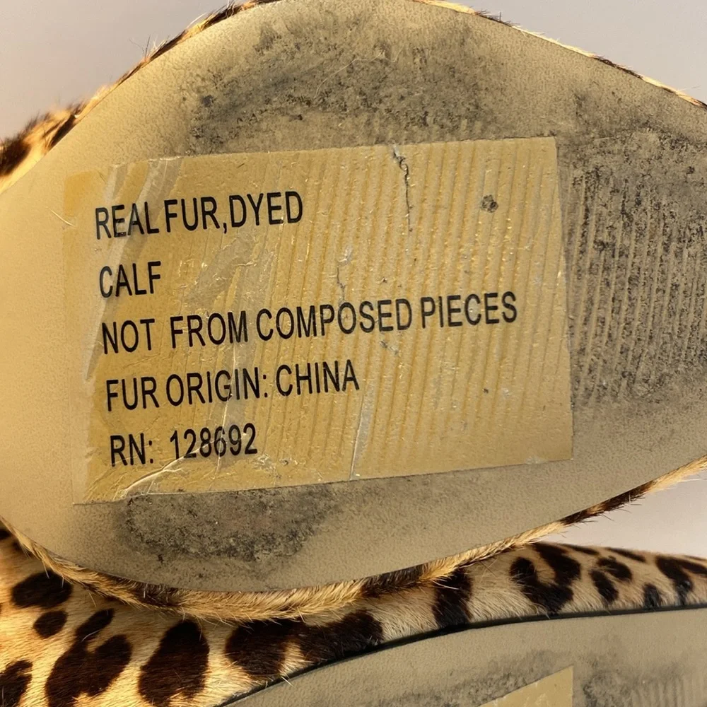 Steve Madden  Women’s Heels, fur dyed leopard print, 4.5 inch heels , Size 10 M - Picture 11 of 14